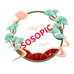 Chinese Traditional Circular Border Background with Chinese Folding Fan Elements