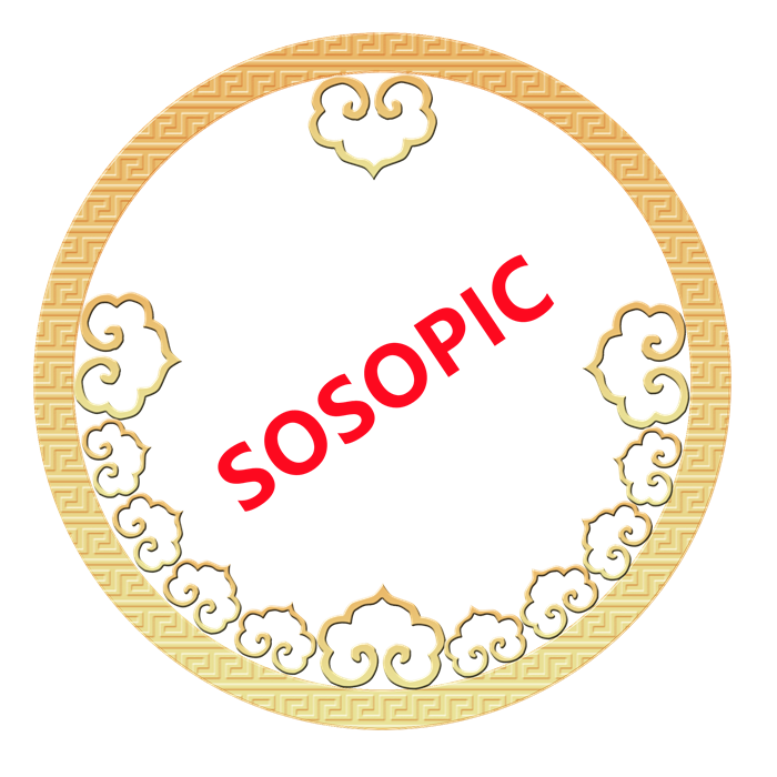 Chinese Traditional Golden Circular Border Design with Checkered Patterns​
