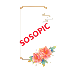 Chinese Style Square Border Design Template with Peony and Flowing Cloud Stripes​
