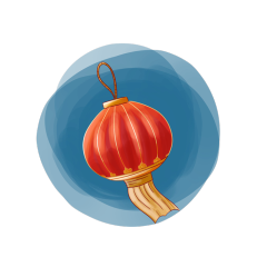 Porcelain - Patterned Chinese Lantern Festival Lantern Icons​
