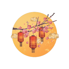 Silk Brocade - Textured Chinese Lantern Festival Lantern Icons