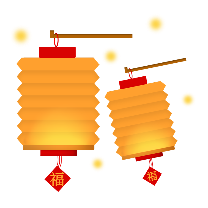 Retro Comic Book - Style Chinese Lantern Festival Lantern Icons​

