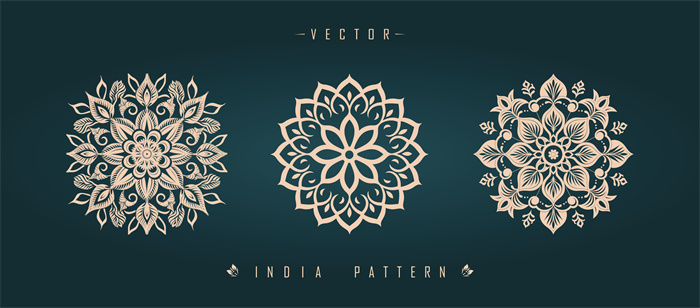 Indian Textile Mirror Work Radiance Mandala Set
