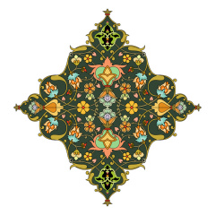 Arabesque Watercolor & Geometric Mural