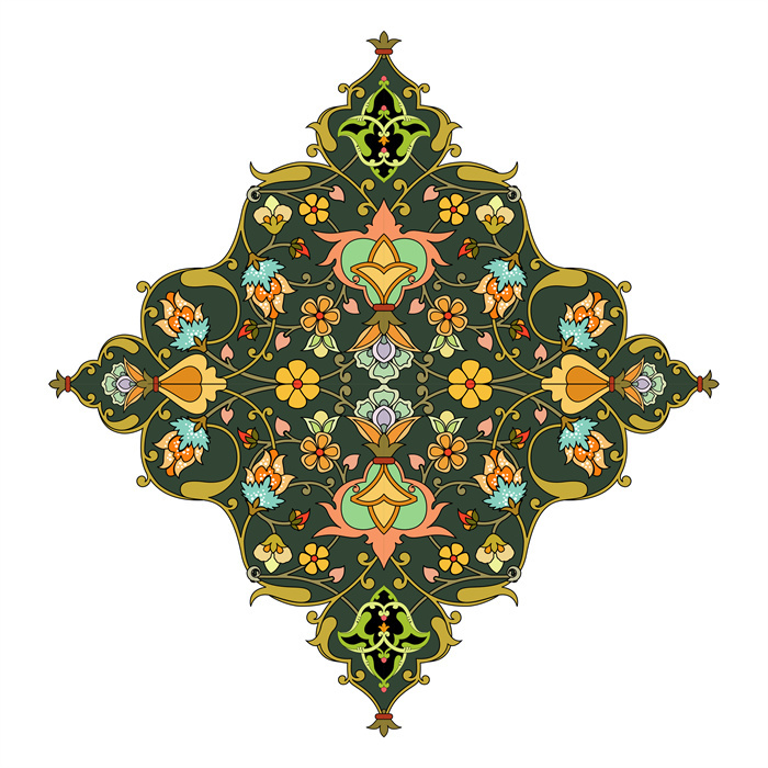 Arabesque Watercolor & Geometric Mural