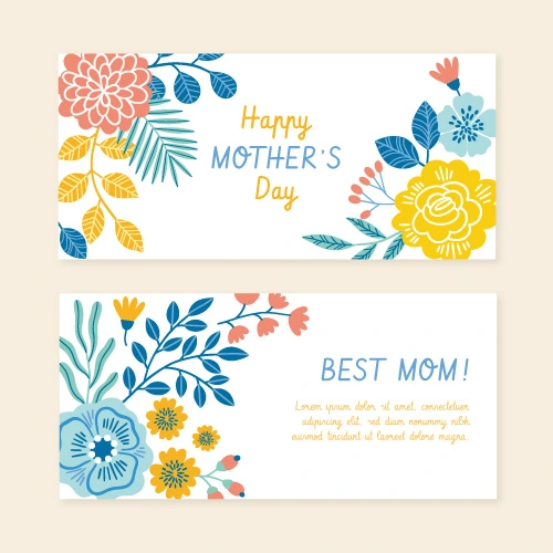 Mother's day decorative element background banner design template (2)