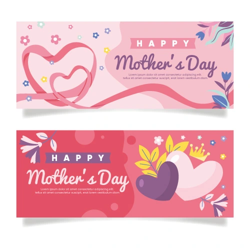 Mother's day decorative element background banner design template (20)