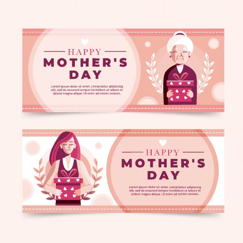 Mother's day decorative element background banner design template (15)