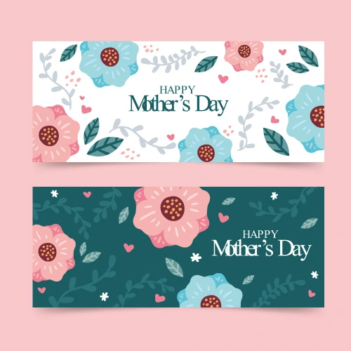 Mother's day decorative element background banner design template (7)