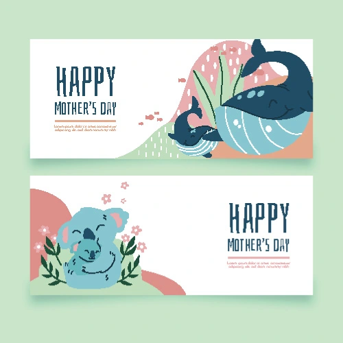 Mother's day decorative element background banner design template (5)