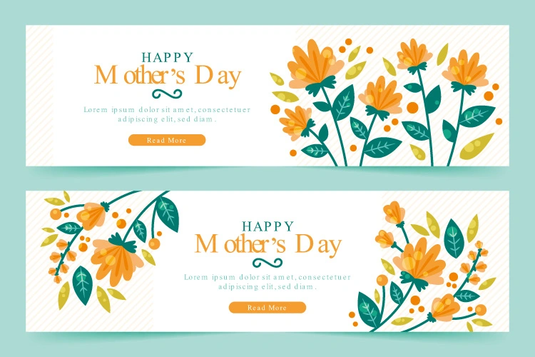 Mother's day decorative element background banner design template (25)