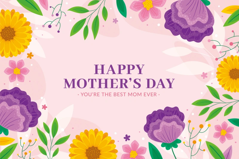 Mother's day decorative element background pattern poster material template (36)