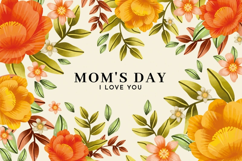 Mother's day decorative element background pattern poster material template (31)