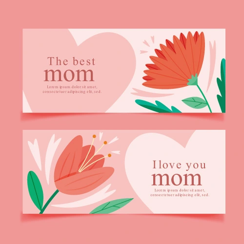 Mother's day decorative element background banner design template (9)