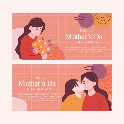 Mother's day decorative element background banner design template (3)