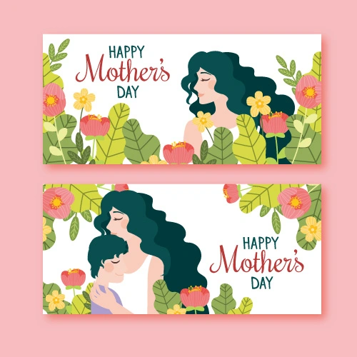 Mother's day decorative element background banner design template (4)