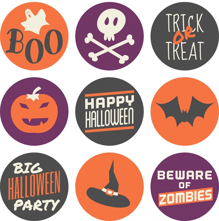 Halloween's decorative element icons patttern set (16)