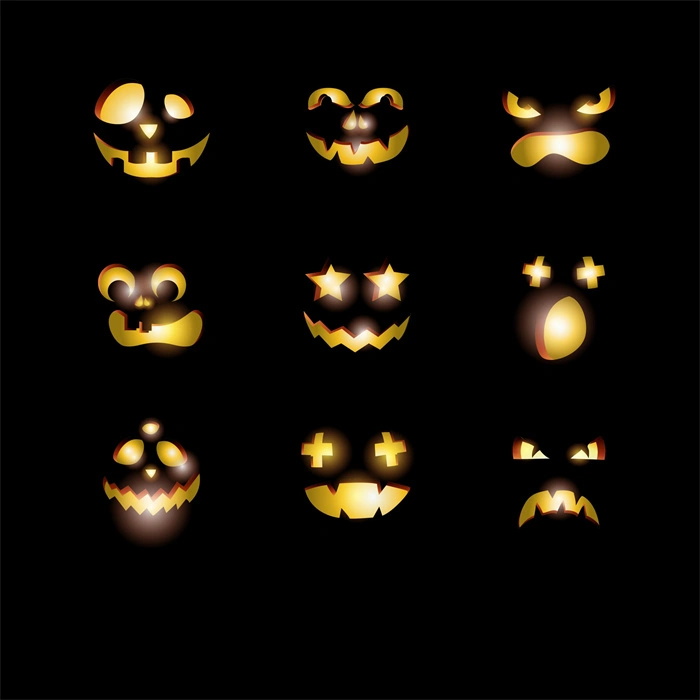Halloween's decorative element icons patttern set (4)