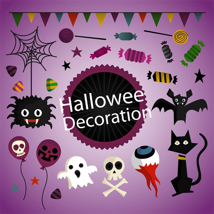 Halloween's decorative element icons patttern set (5)