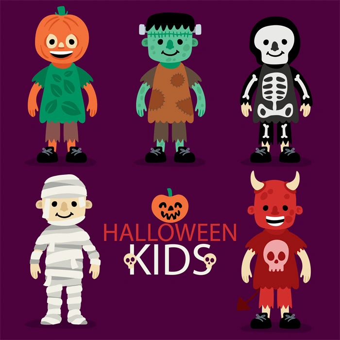 Halloween's decorative element icons patttern set (32)