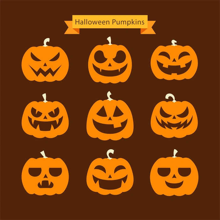 Halloween's decorative element icons patttern set (46)