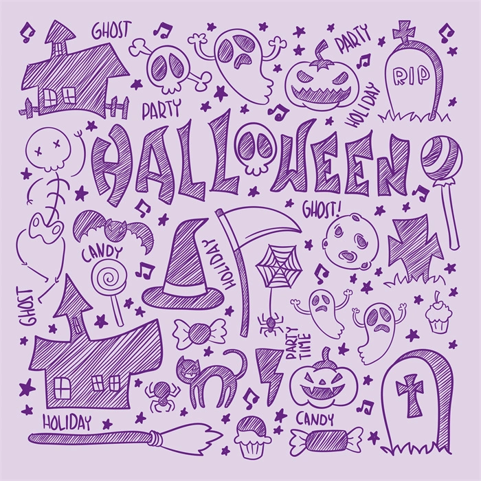Halloween's decorative element icons patttern set (21)