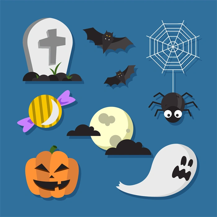 Halloween's decorative element icons patttern set (27)
