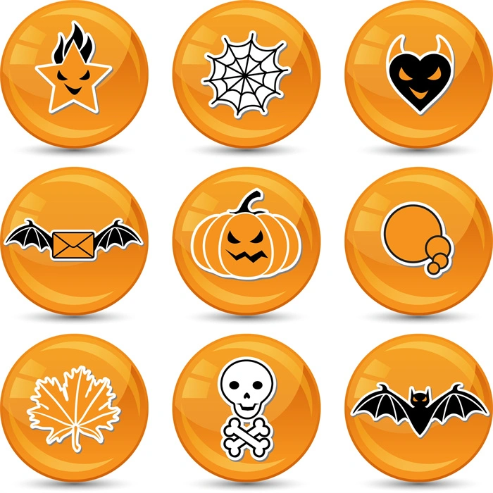 Halloween's decorative element icons patttern set (22)