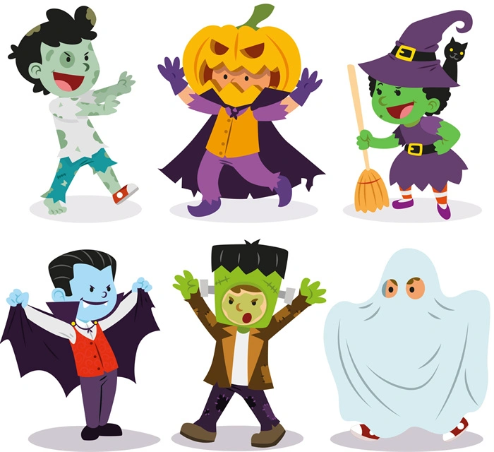 Halloween's decorative element icons patttern set (34)