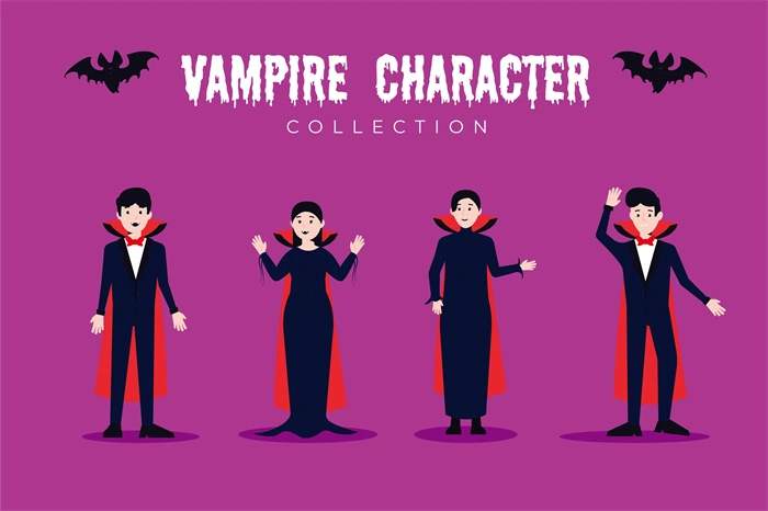 Halloween vampire character element patttern collection (17)