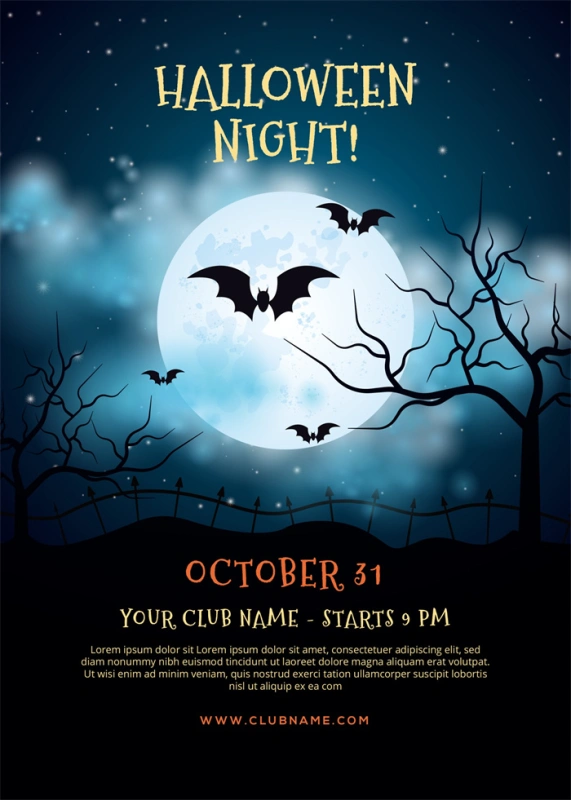 Halloween promotional display poster template set (19)