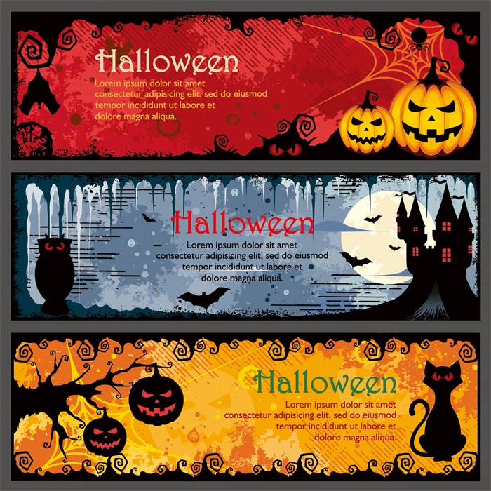 Halloween promotional display banner template set (84)