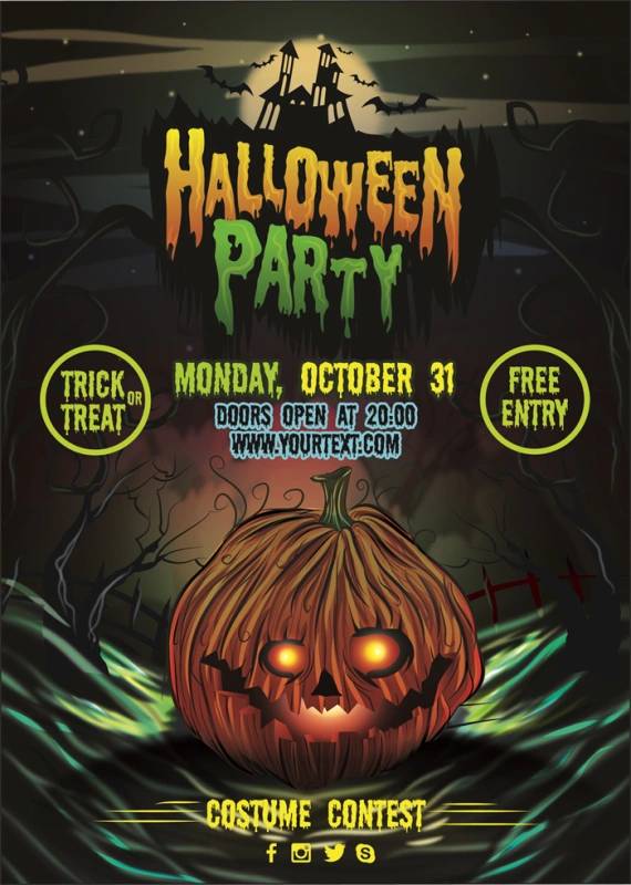 Halloween promotional display poster template set (35)