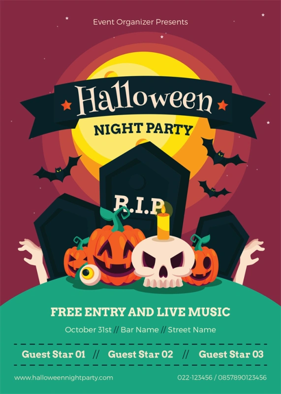 Halloween promotional display poster template set (3)