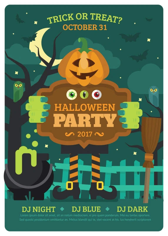 Halloween promotional display poster template set (7)