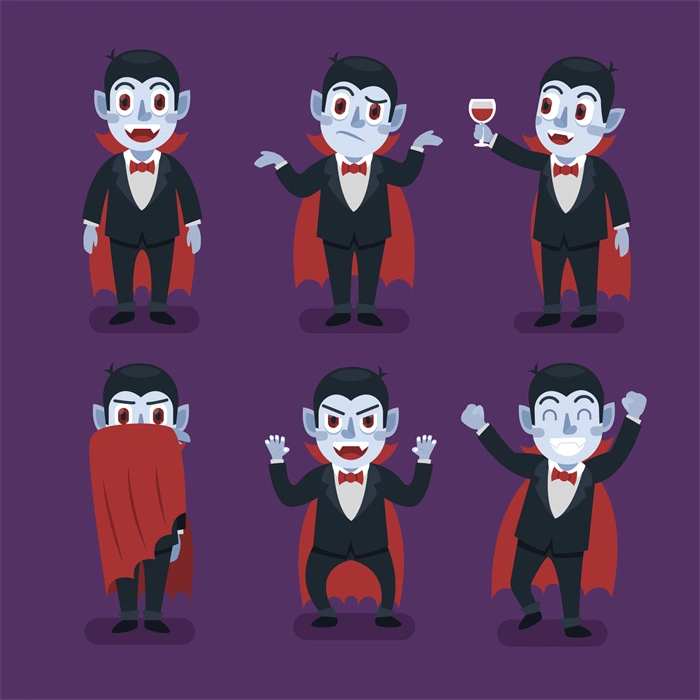 Halloween vampire character element patttern collection (27)