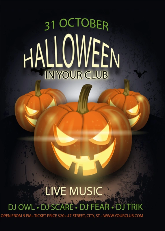Halloween promotional display poster template set (20)