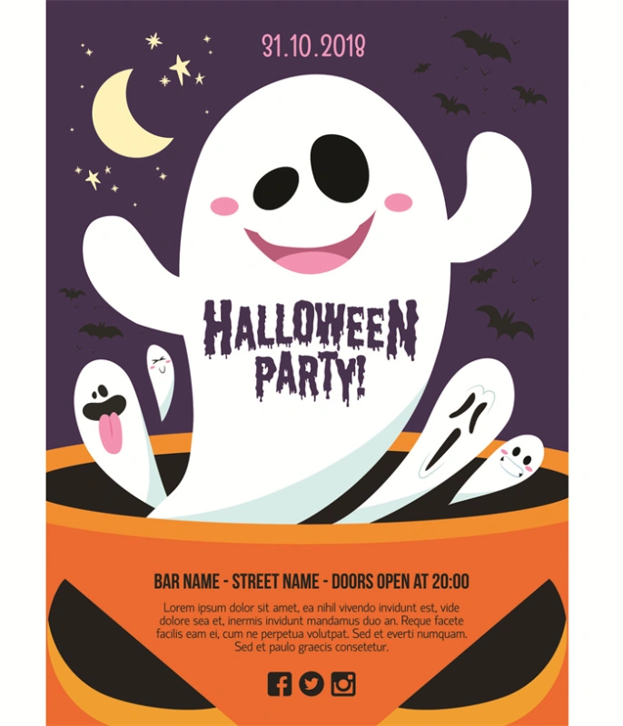 Halloween promotional display poster template set (30)