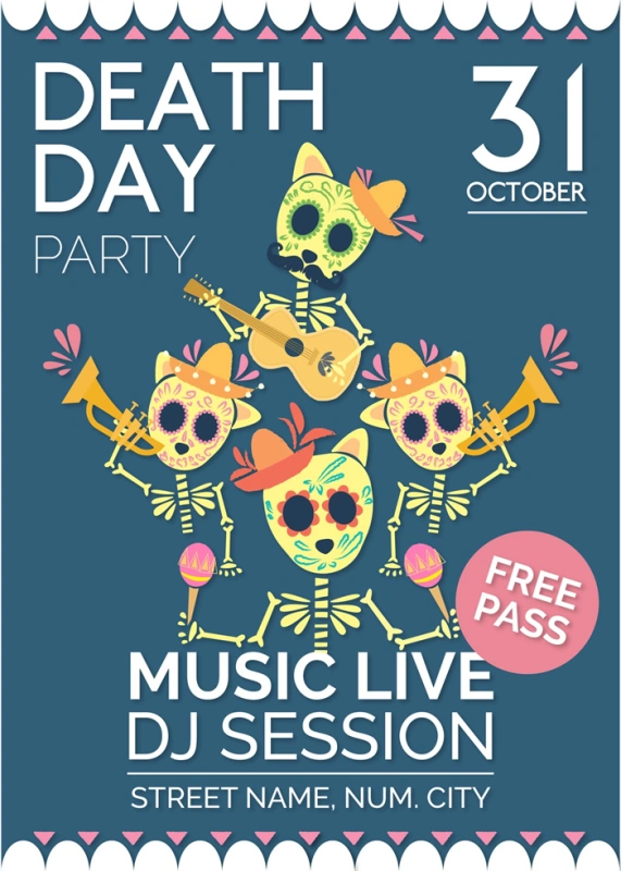 Halloween promotional display poster template set (4)