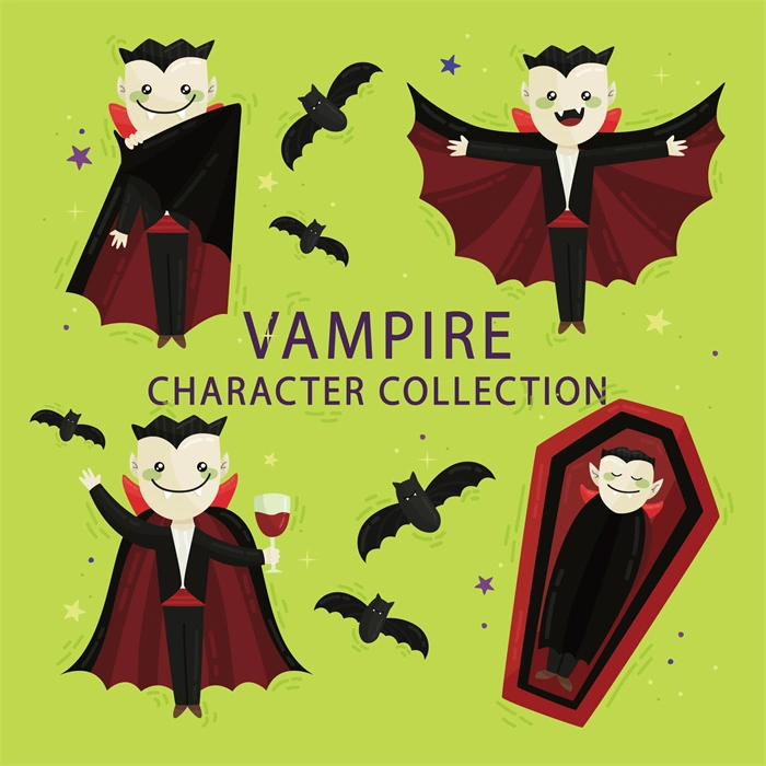 Halloween vampire character element patttern collection (10)
