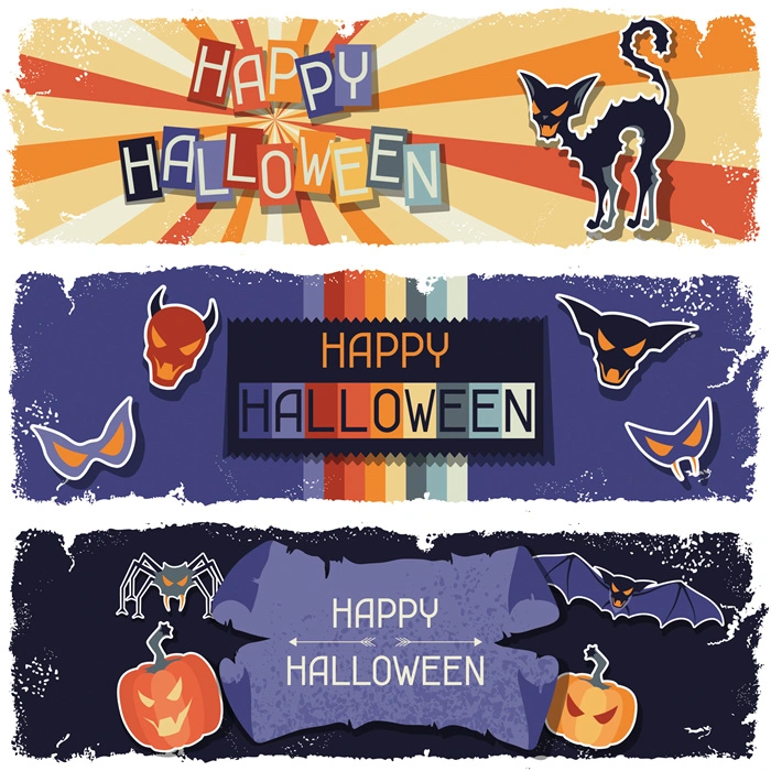 Halloween promotional display banner template set (12)
