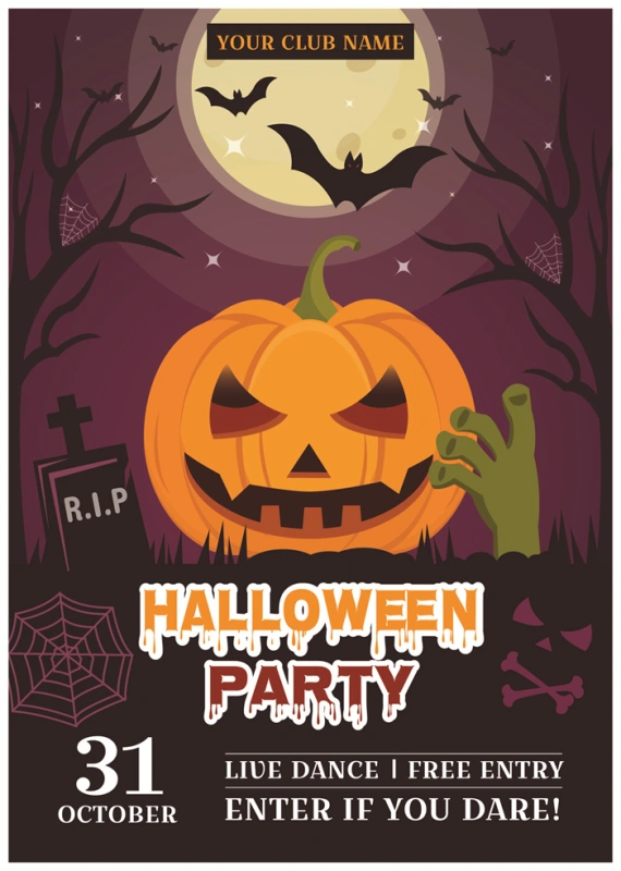 Halloween promotional display poster template set (22)