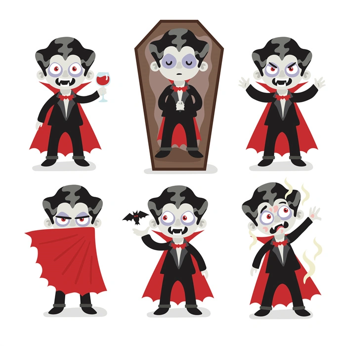 Halloween vampire character element patttern collection (6)