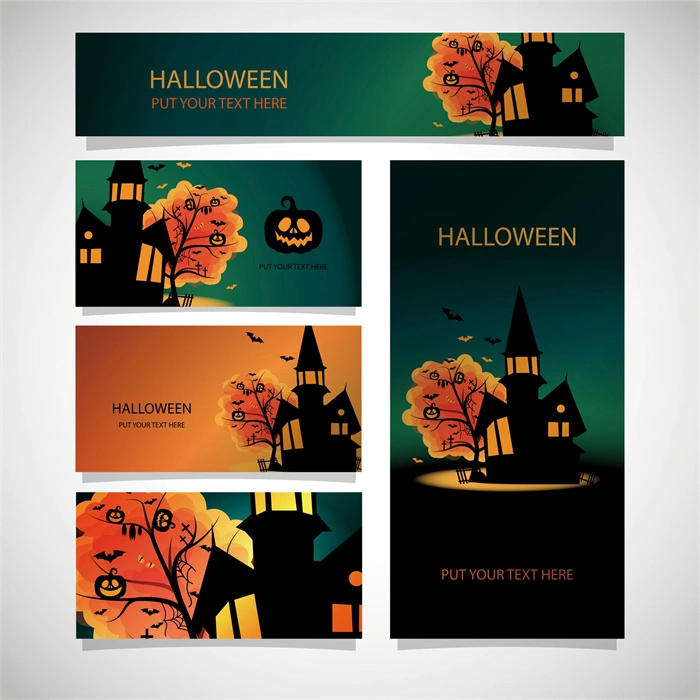 Halloween promotional display banner template set (1)