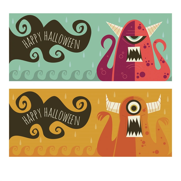 Halloween promotional display banner template set (77)