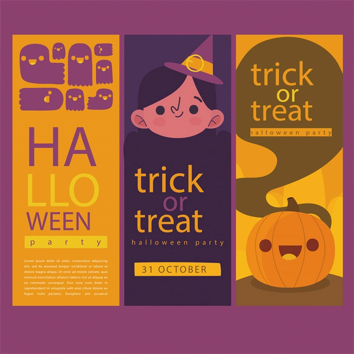Halloween promotional display banner template set (5)