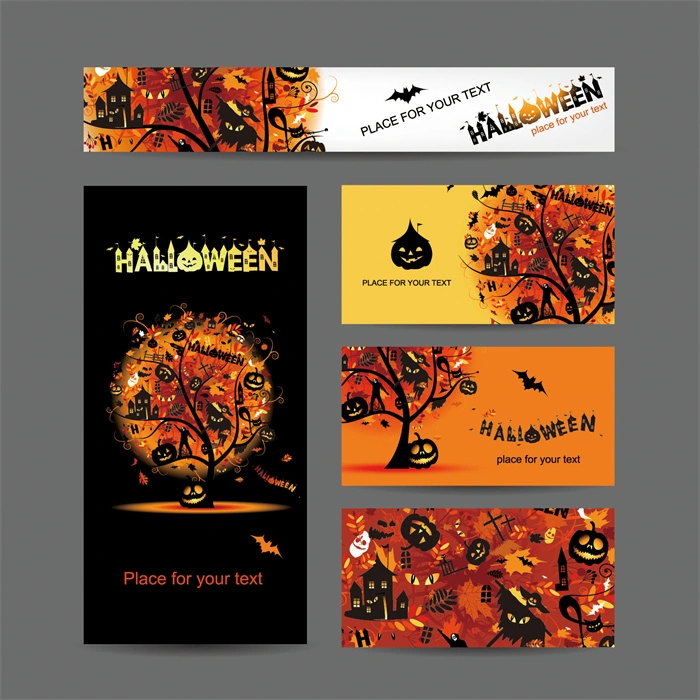 Halloween promotional display banner template set (3)
