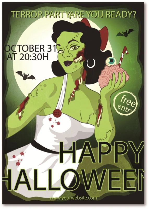 Halloween promotional display poster template set (37)