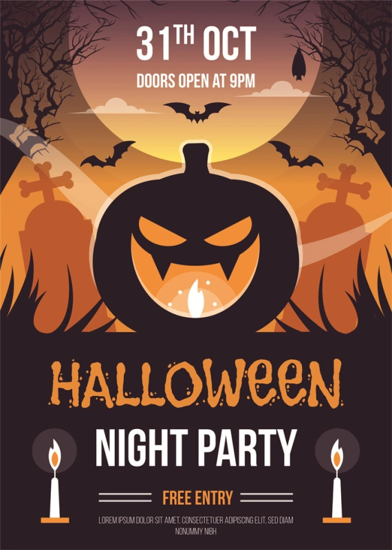 Halloween promotional display poster template set (31)