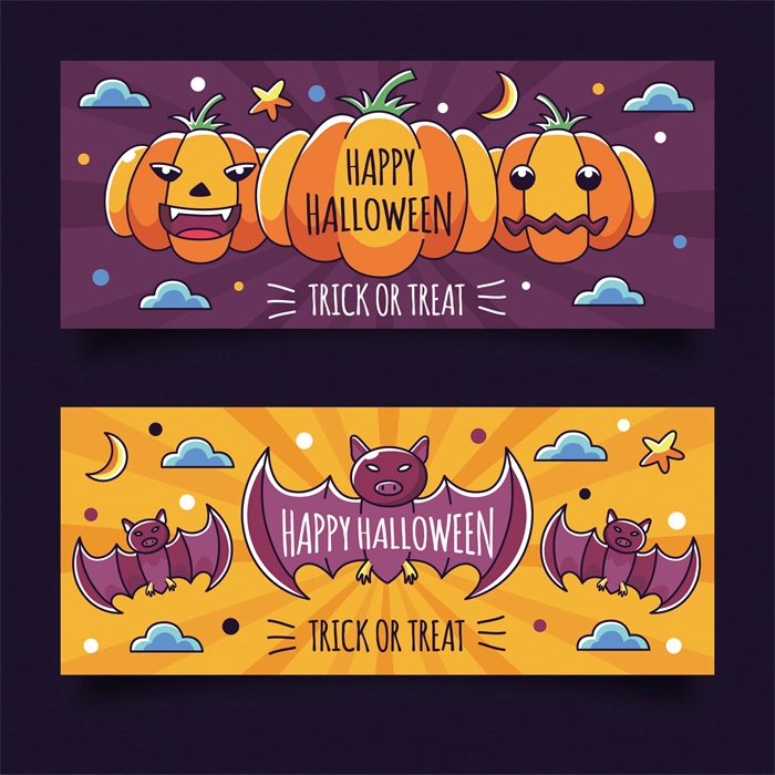 Halloween promotional display banner template set (39)